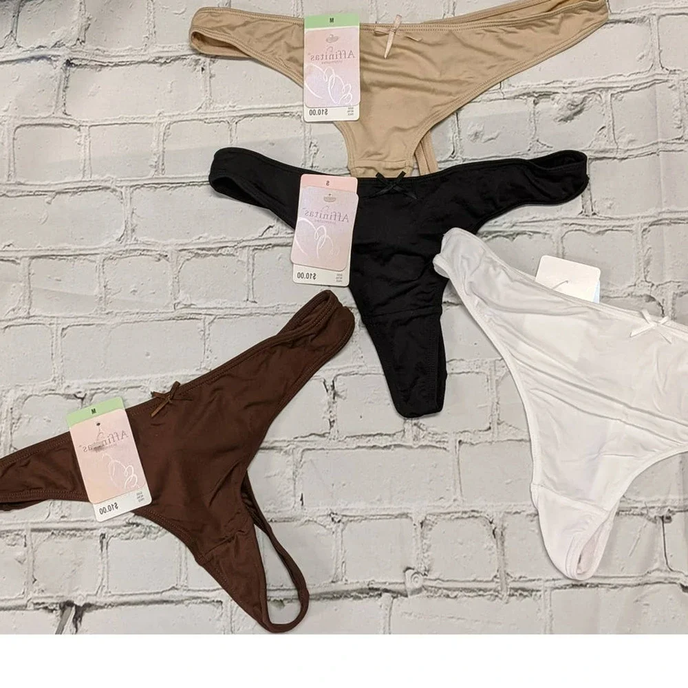 Affinitas NWT $10‎ satiny thong Set of TWO